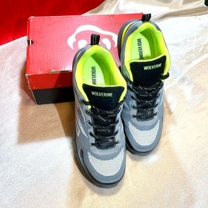 WOLVERINE men sport shoes sneakers leather textile size 13, grey black